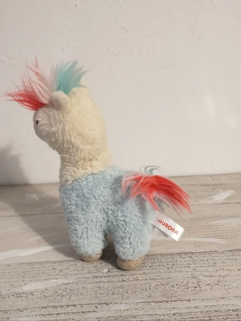 Aurora Cute alpaca plush Toy pink and light blue